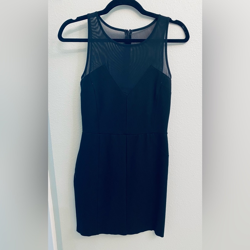 Victoria’s Secret Black Mesh-Top Mini Dress – Size 6